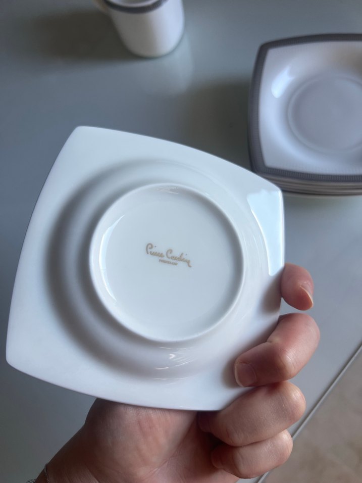 Gri Detaylı Beyaz Kahve Fincanı Takımı - Görsel 3