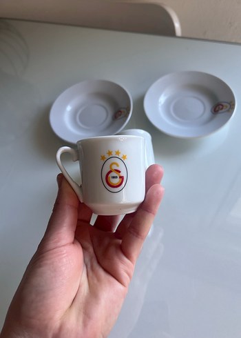 Galatasaray Logolu Beyaz Türk Kahvesi Fincanı Seti - Görsel 4