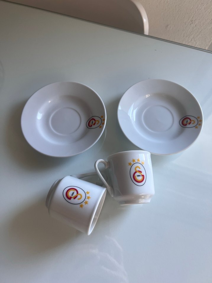 Galatasaray Logolu Beyaz Türk Kahvesi Fincanı Seti - Görsel 2