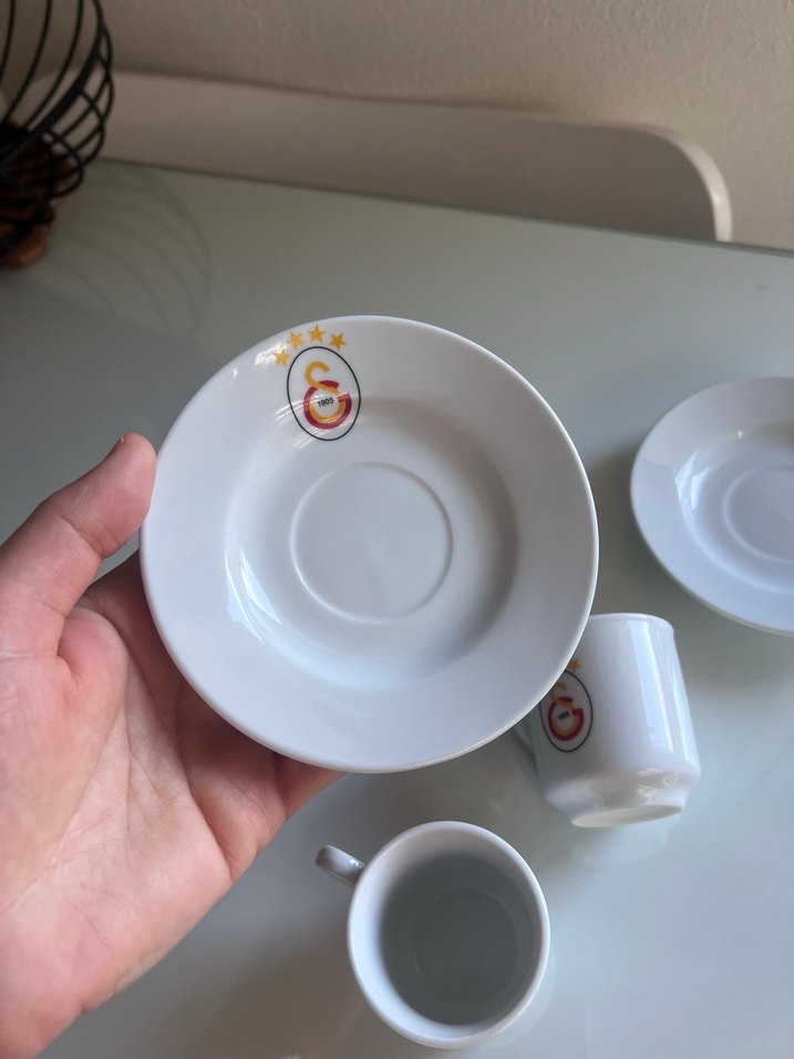 Galatasaray Logolu Beyaz Türk Kahvesi Fincanı Seti - Görsel 3