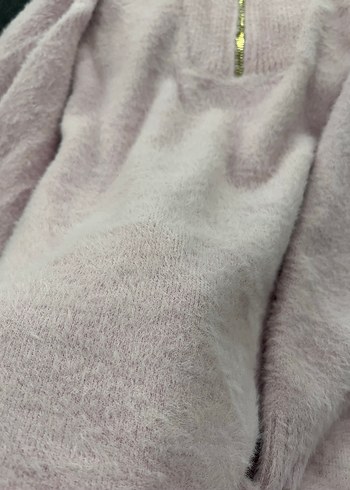 Missemramiss Pembe Yüksek Yakalı Örgü Kadın Kazak - Görsel 3