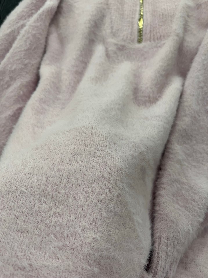 Missemramiss Pembe Yüksek Yakalı Örgü Kadın Kazak - Görsel 3