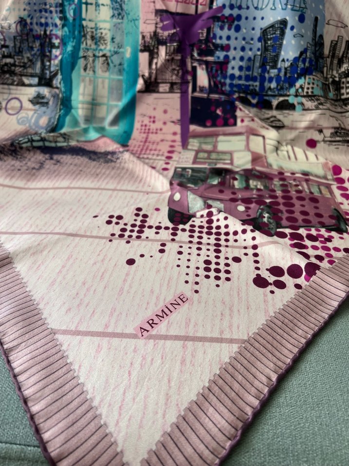 Armine ipek eşarp. Pembe Payetli Sokak Stili Kadın Fuları - Görsel 2