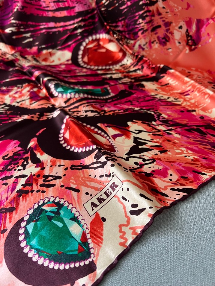 Aker ipek eşarp. Renkli Bohem Kadın Fular - Görsel 2