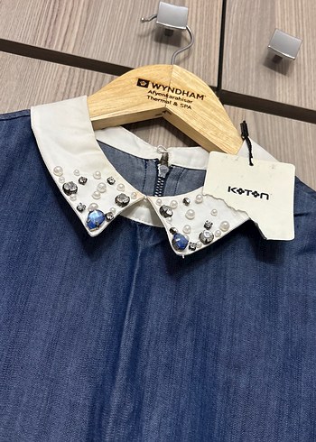 Çok şık bir parça /  Kolsuz Denim Gömlek -bluz - Görsel 2