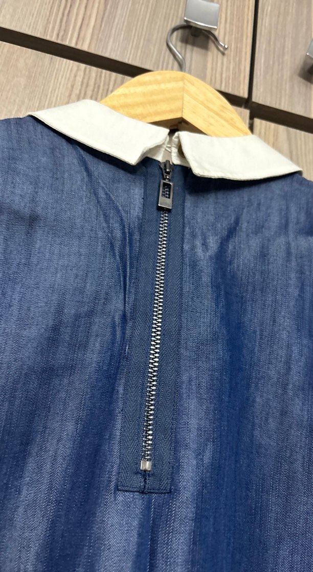 Çok şık bir parça /  Kolsuz Denim Gömlek -bluz - Görsel 3