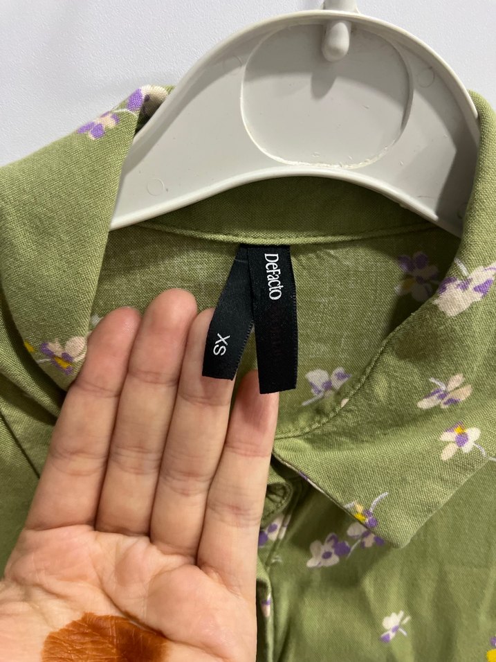 Uzun Kollu Yeşil Çiçekli Bohem Tunik - Görsel 3