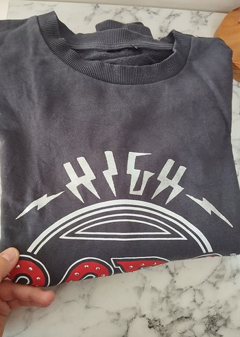s Beden gri Renk Kadın Füme Sweatshirt