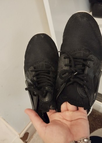 36 Beden siyah Renk Siyah Bağcıklı Spor Kadın Sneakers