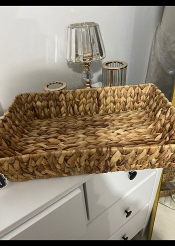 Zara Home Bej Hasır Tepsi