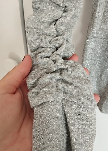 Gri gümüş rengi bluz - Görsel 3