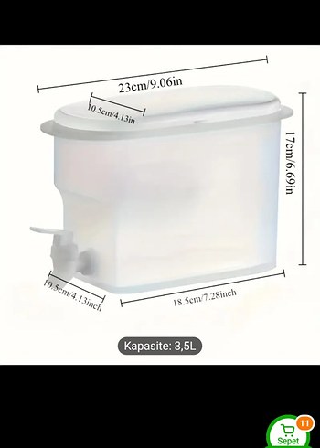 3,5L Kapasiteli Plastik Musluklu Sürahi - Görsel 3