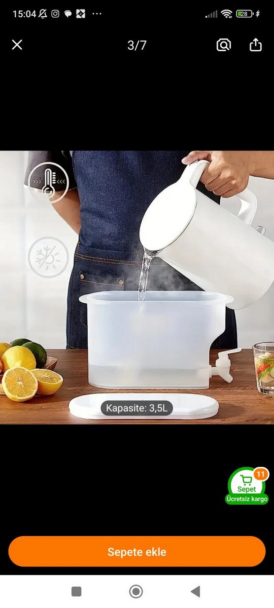 3,5L Kapasiteli Plastik Musluklu Sürahi - Görsel 4