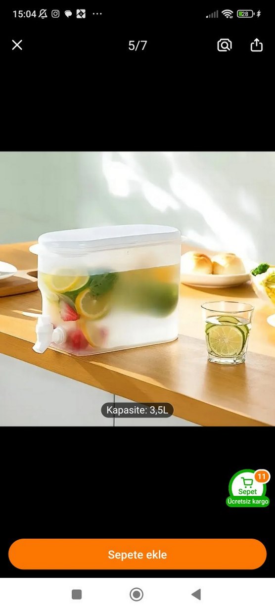 3,5L Kapasiteli Plastik Musluklu Sürahi - Görsel 2