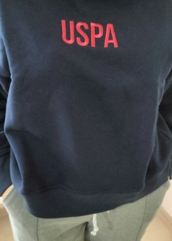 m Beden USPA Siyah Oversize Kadın Sweatshirt