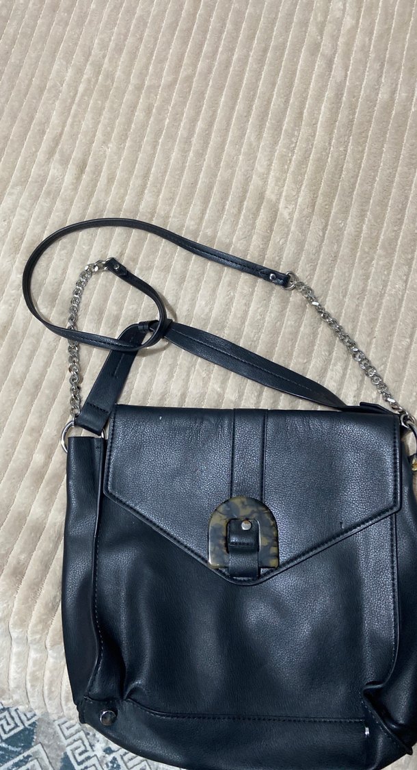 Zara Siyah Deri Kemerli Kadın Çanta - Görsel 4