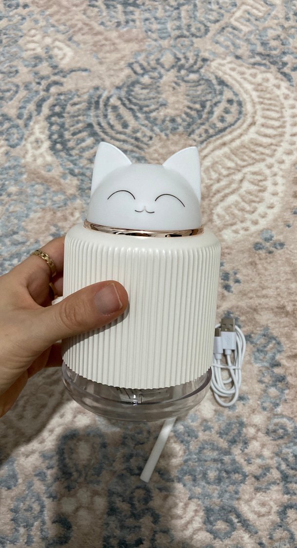 Pembe Kedi Tasarımlı 300ML Hava Nemlendirici - Görsel 3