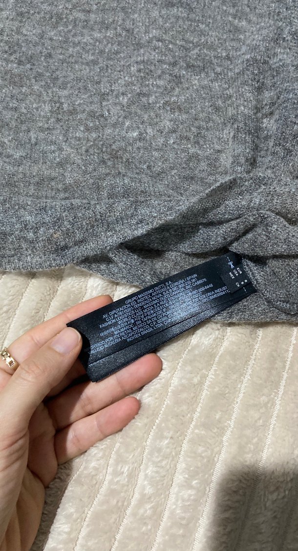 Massimo Dutti Gri Örgü Kolsuz Kadın Triko - Görsel 4