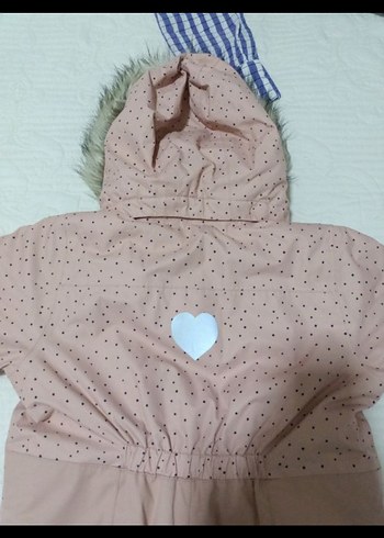 3 Yaş Beden pembe Renk Pembe Kürklü Bebek Kış Tulumu