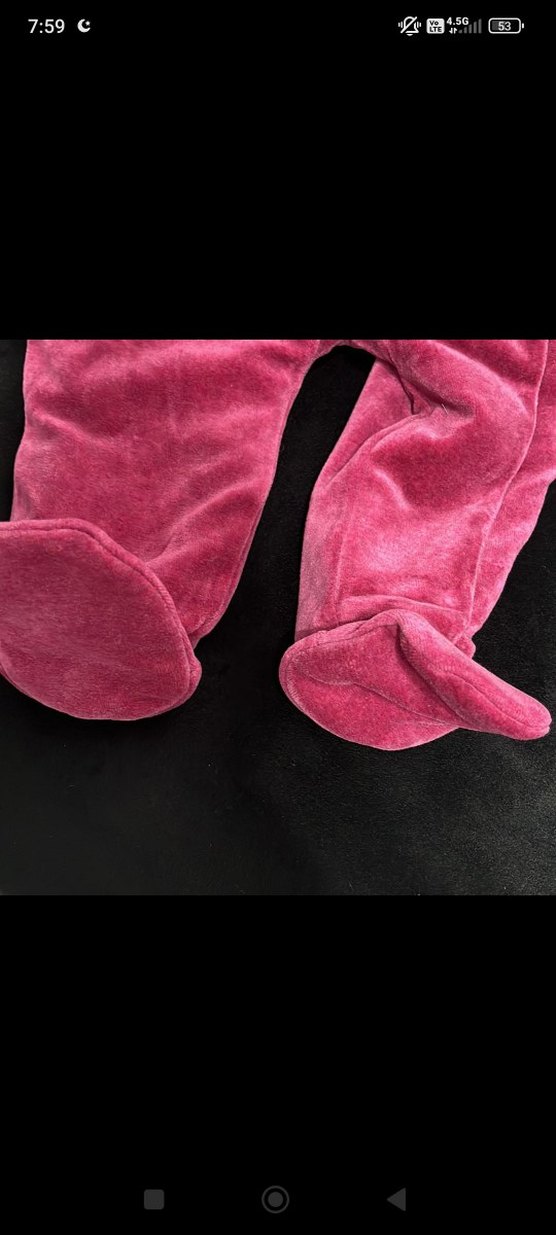 Kapüşonlu Pembe Kız Bebek Tulumu ölçüleri yazıyor - Görsel 3