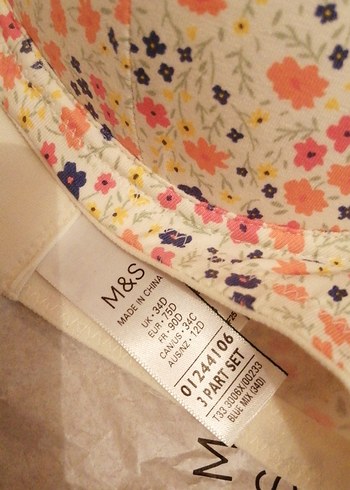 Marks&Spencer Pastel Renkli Çiçekli ve Düz Sütyen Seti 3lü - Görsel 3