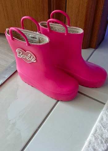 Pembe Barbie Kız Çocuk Lastik Çizme