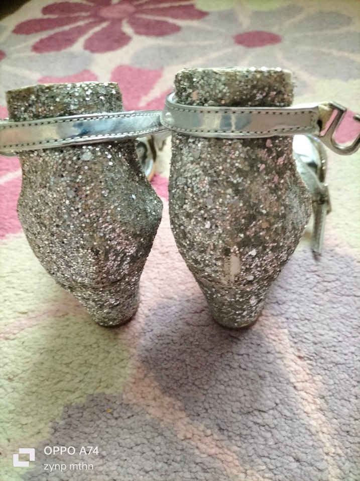 Parlak Payetli Yüksek Topuklu Kadın Ayakkabı - Görsel 3