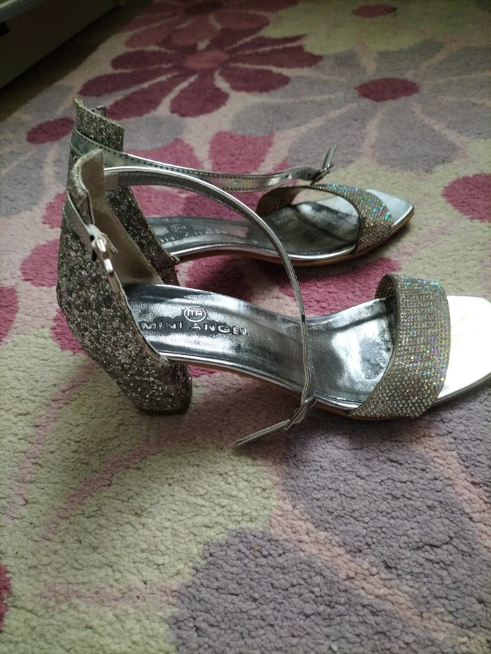 Parlak Payetli Yüksek Topuklu Kadın Ayakkabı - Görsel 4