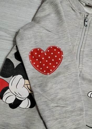 Kız Çocuk Gri Minnie Baskılı Sweatshirt - Görsel 3