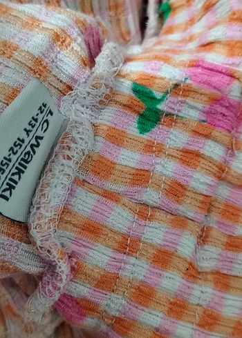 Pembe Nakışlı Fırfırlı Mini Etek - Görsel 3