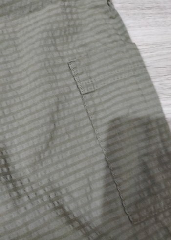 Gri Keten Pilili Rahat Kesim Kadın Pantolon - Görsel 2