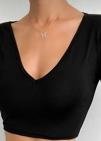 Trendyol & Milla Uzun kollu V yaka crop