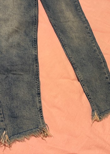 Tokalı Mavi Normal Boy Kadın Kot Pantolon - Görsel 5