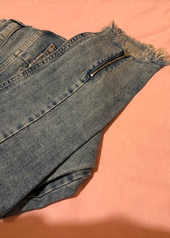 Tokalı Mavi Normal Boy Kadın Kot Pantolon - Görsel 3