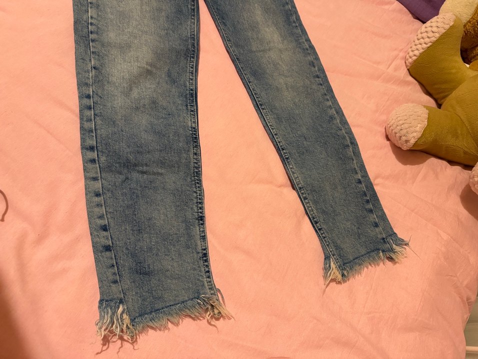 Tokalı Mavi Normal Boy Kadın Kot Pantolon - Görsel 5