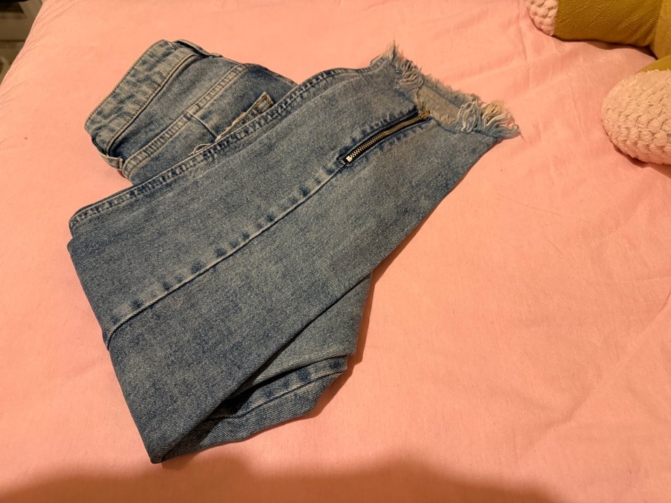 Tokalı Mavi Normal Boy Kadın Kot Pantolon - Görsel 3