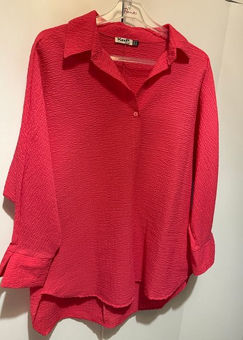 Pembe Uzun Kollu Keten Gömlek - Görsel 2