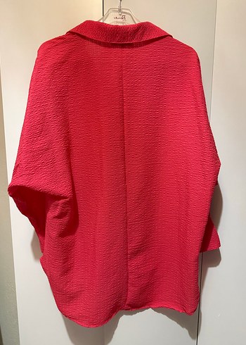 Pembe Uzun Kollu Keten Gömlek - Görsel 4