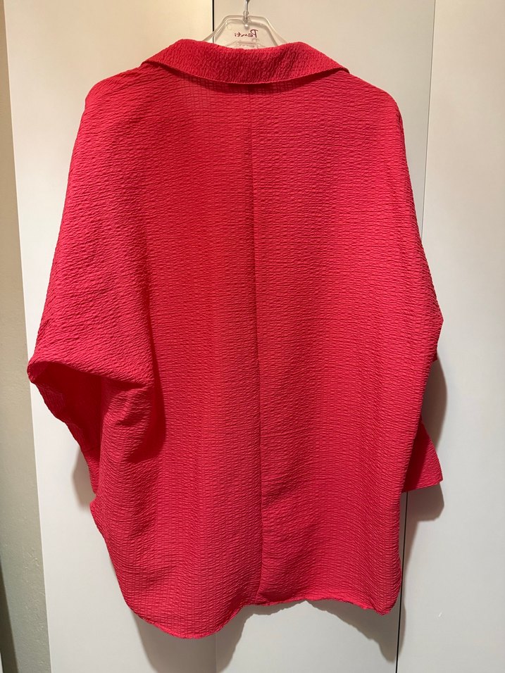 Pembe Uzun Kollu Keten Gömlek - Görsel 4