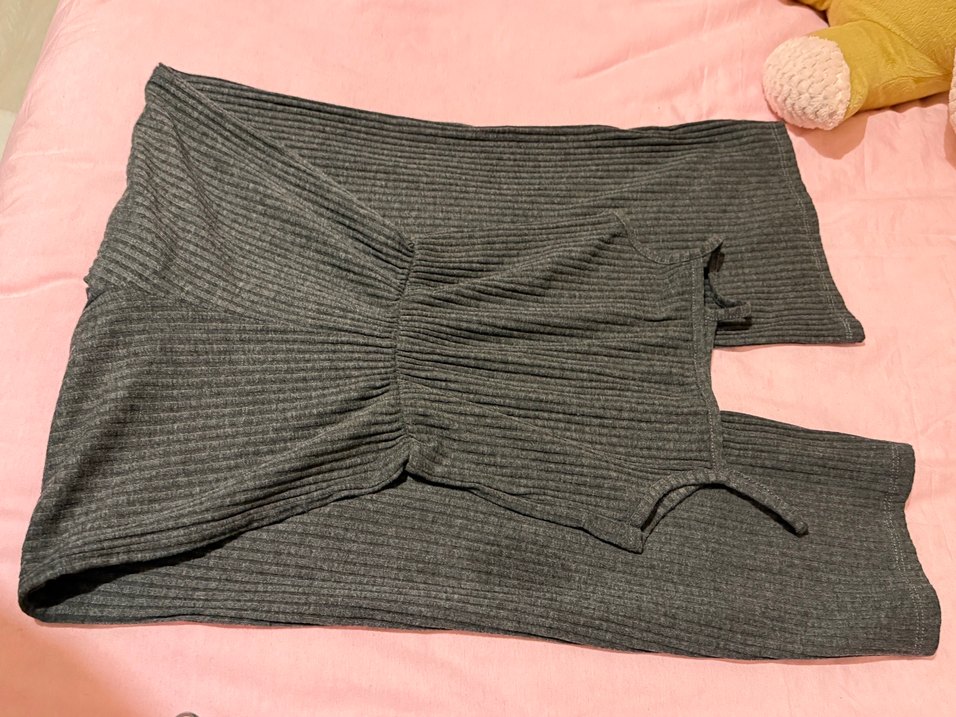 Gri Triko Kadın Midi Tulum - Görsel 2