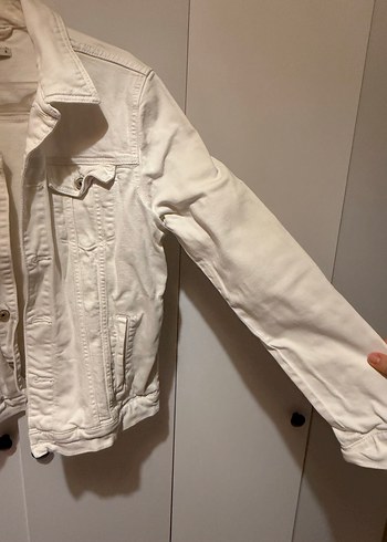 Beyaz Kadın Denim Ceket - Görsel 2