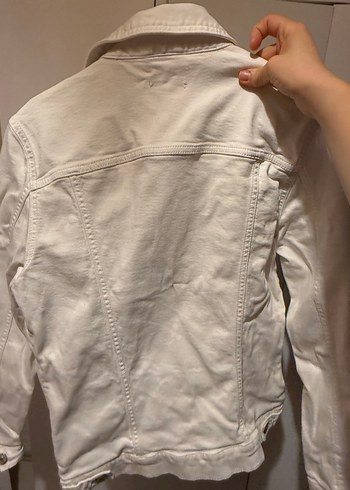 Beyaz Kadın Denim Ceket - Görsel 5