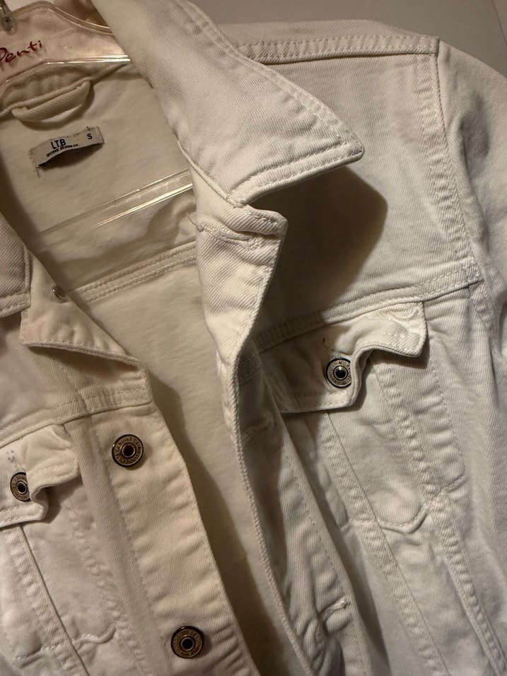 Beyaz Kadın Denim Ceket - Görsel 3