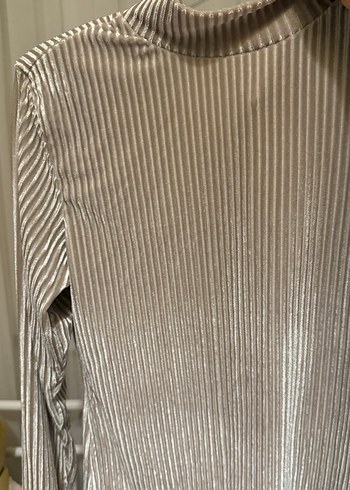 Bej Pilili Uzun Kollu Kadın Bluz - Görsel 3