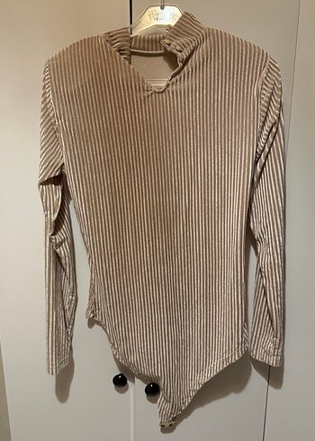 Bej Pilili Uzun Kollu Kadın Bluz - Görsel 5