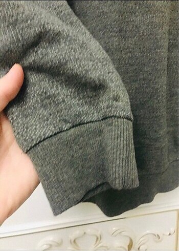 Defacto Gri Erkek Yün Sweatshirt Crew Neck