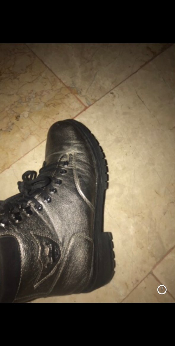 Gri Deri Yüksek Topuklu Punk Botlar - Görsel 2