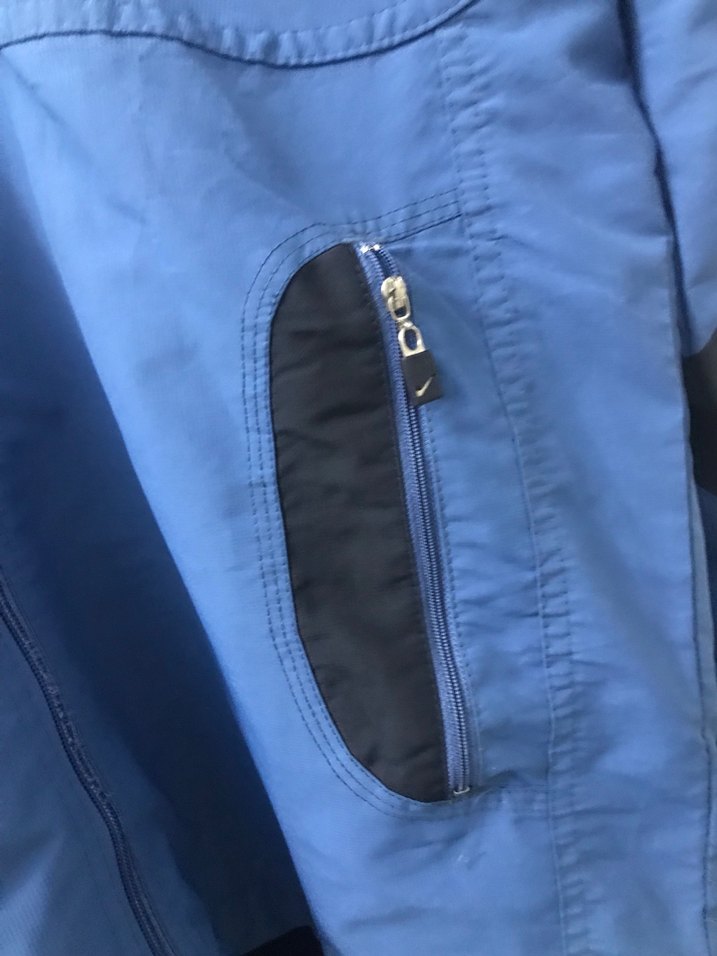 Erkek Mavi Fermuarlı Rahat Kesim Yağmurluk - Görsel 4