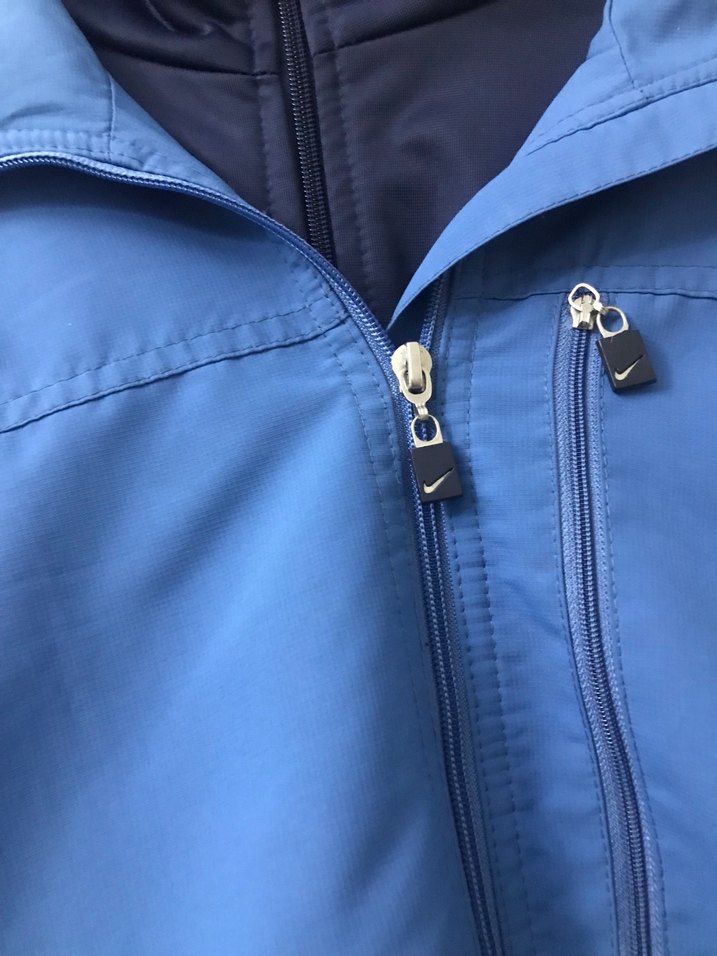 Erkek Mavi Fermuarlı Rahat Kesim Yağmurluk - Görsel 3