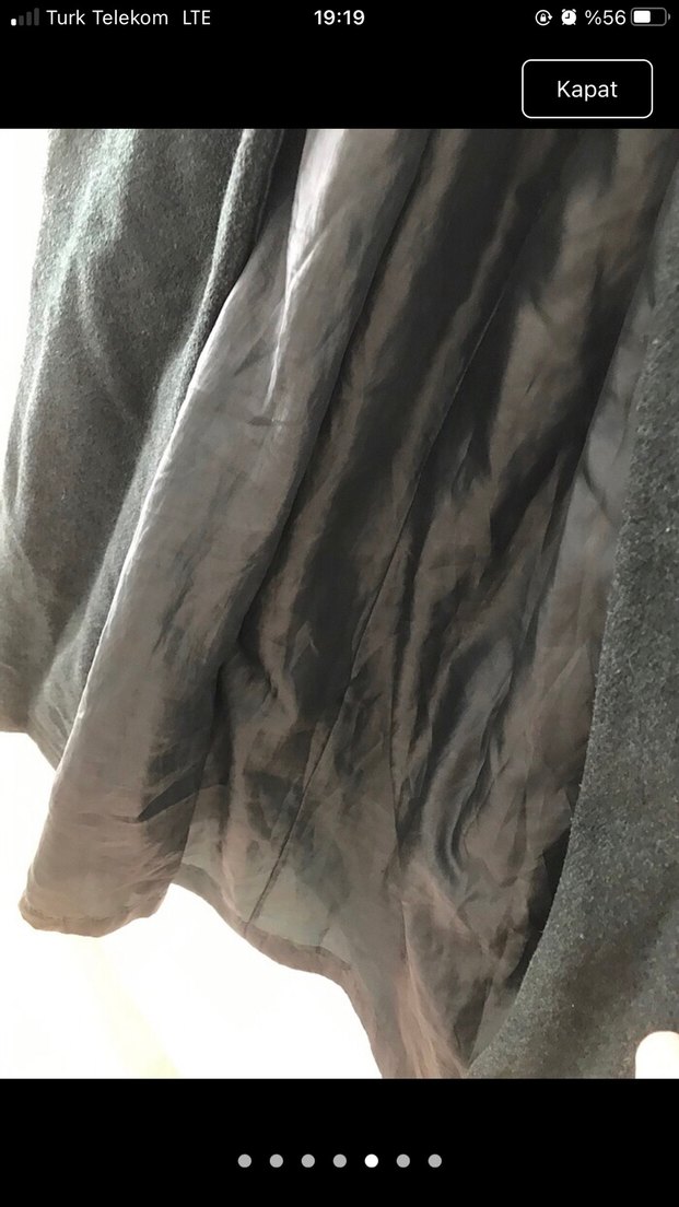 Kemerli Uzun Gri Kadın Kaban - Görsel 2